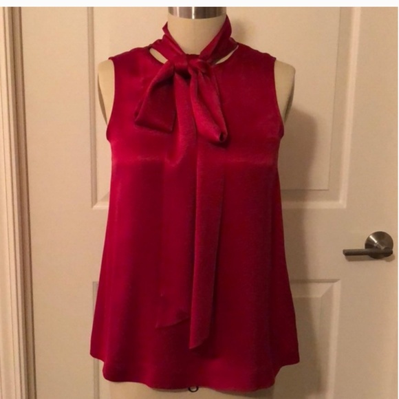 kate spade pink silk bow blouse top size 2 nwot - Picture 1 of 6
